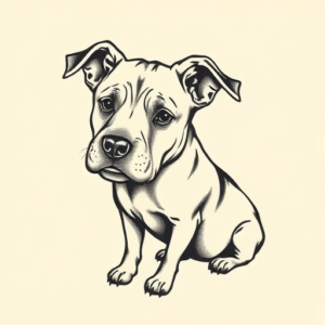 Stick-And-Poke Dog Tattoo