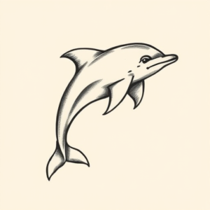 Stick-And-Poke Dolphin Tattoo
