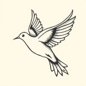 Stick-And-Poke Dove Tattoo
