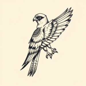 Stick-And-Poke Falcon Tattoo