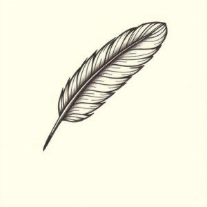 Stick-And-Poke Feather Tattoo