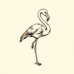 Stick-And-Poke Flamingo Tattoo