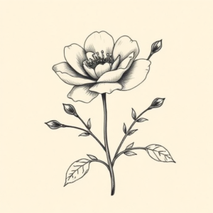 Stick-And-Poke Floral Tattoo