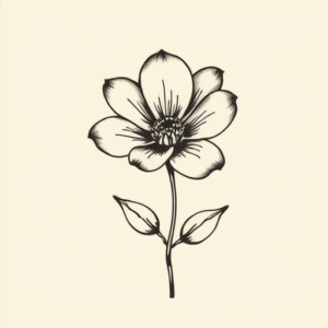 Stick-And-Poke Flower Tattoo