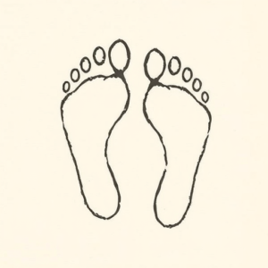 Stick-And-Poke Footprint Tattoo