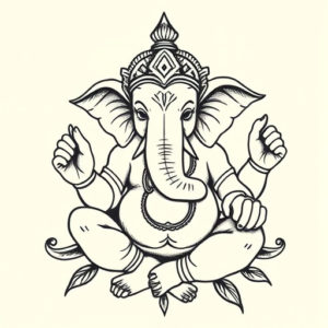 Stick-And-Poke Ganesha Tattoo