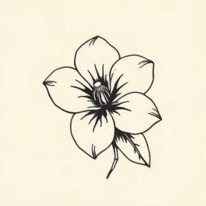 Stick-And-Poke Gardenia Tattoo