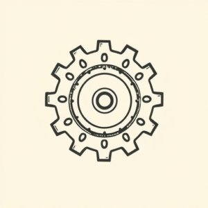 Stick-And-Poke Gear Tattoo