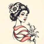 Stick-And-Poke Geisha Tattoo