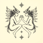 Stick-And-Poke Gemini Tattoo