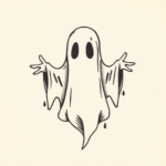 Stick-And-Poke Ghost Tattoo