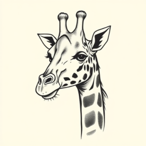 Stick-And-Poke Giraffe Tattoo