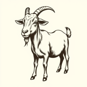 Stick-And-Poke Goat Tattoo