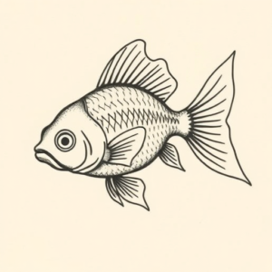 Stick-And-Poke Goldfish Tattoo