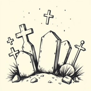 Stick-And-Poke Graveyard Tattoo