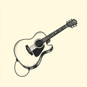 Stick-And-Poke Guitar Tattoo