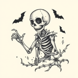 Stick-And-Poke Halloween Tattoo