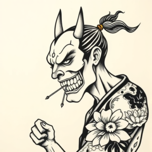 Stick-And-Poke Hannya Tattoo