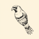 Stick-And-Poke Hawk Tattoo