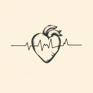 Stick-And-Poke Heartbeat Tattoo