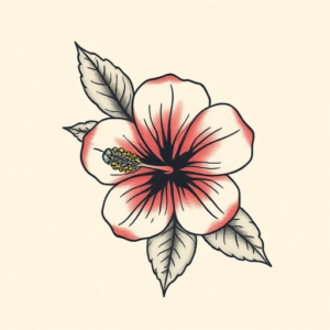Stick-And-Poke Hibiscus Tattoo
