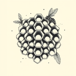 Stick-And-Poke Honeycomb Tattoo