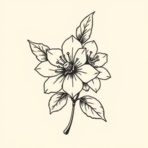 Stick-And-Poke Honeysuckle Tattoo