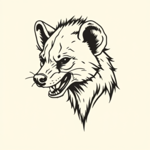 Stick-And-Poke Hyena Tattoo