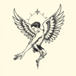 Stick-And-Poke Icarus Tattoo