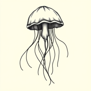 Stick-And-Poke Jellyfish Tattoo