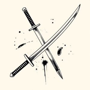 Stick-And-Poke Katana Tattoo