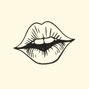 Stick-And-Poke Kiss Tattoo