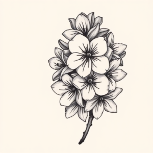 Stick-And-Poke Lilac Tattoo