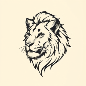 Stick-And-Poke Lioness Tattoo