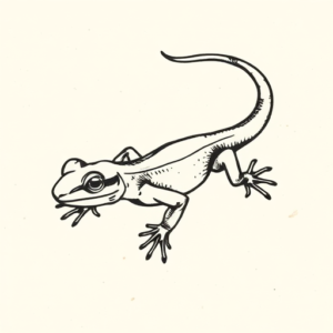 Stick-And-Poke Lizard Tattoo