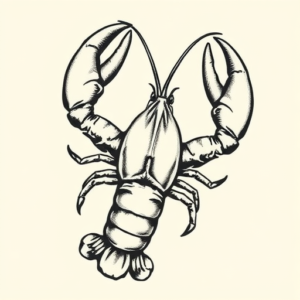Stick-And-Poke Lobster Tattoo