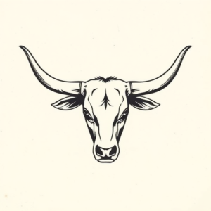 Stick-And-Poke Longhorn Tattoo