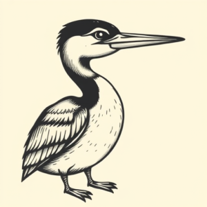 Stick-And-Poke Loon Tattoo