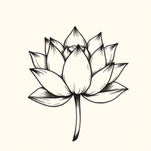 Stick-And-Poke Lotus Tattoo