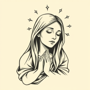 Stick-And-Poke Mary Tattoo