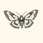 Stick-And-Poke Moth Tattoo