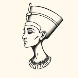 Stick-And-Poke Nefertiti Tattoo