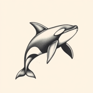 Stick-And-Poke Orca Tattoo