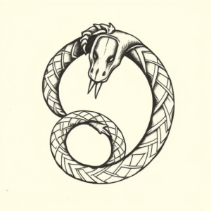 Stick-And-Poke Ouroboros Tattoo