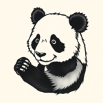 Stick-And-Poke Panda Tattoo