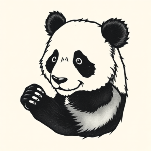 Stick-And-Poke Panda Tattoo