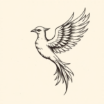 Stick-And-Poke Phoenix Tattoo