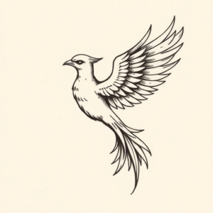 Stick-And-Poke Phoenix Tattoo