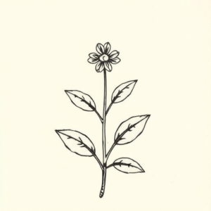 Stick-And-Poke Plant Tattoo