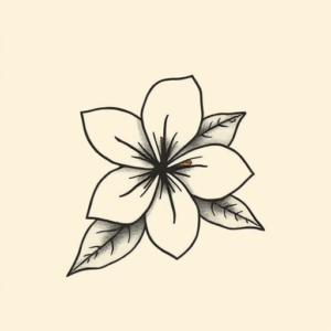 Stick-And-Poke Plumeria Tattoo